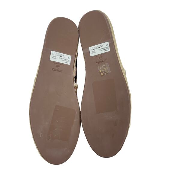 Schutz Ohanna Leopard Print Canvas Espadrilles Slip On Neutal Size 10 - Picture 10 of 13
